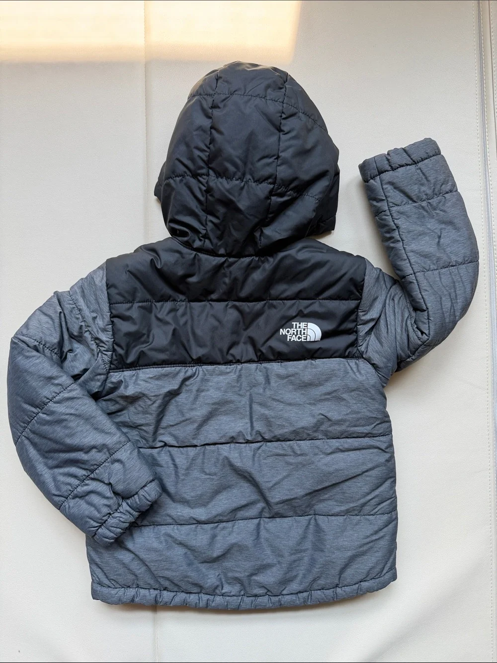 The North Face Kids Reversible Hooded Puffer Jacket - Black & Gray